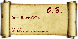 Orr Bernát névjegykártya